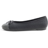image:imageFEVERSOLE Womens Bow Tie Fashion Dress Slip On Shoes Cap Toe Ballet FlatBlack Vegen Leather Knit B Pattern