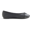 image:imageFEVERSOLE Womens Bow Tie Fashion Dress Slip On Shoes Cap Toe Ballet FlatBlack Vegen Leather Knit B Pattern