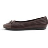 image:imageFEVERSOLE Womens Bow Tie Fashion Dress Slip On Shoes Cap Toe Ballet FlatBrown Vegen Leather Knit S Pattern