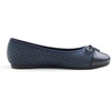 image:imageFEVERSOLE Womens Bow Tie Fashion Dress Slip On Shoes Cap Toe Ballet FlatNavy Vegen Leather Knit B Pattern