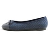 image:imageFEVERSOLE Womens Bow Tie Fashion Dress Slip On Shoes Cap Toe Ballet FlatNavy Vegen Leather Knit B Pattern