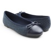 image:imageFEVERSOLE Womens Bow Tie Fashion Dress Slip On Shoes Cap Toe Ballet FlatNavy Vegen Leather Knit B Pattern