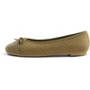image:imageFEVERSOLE Womens Bow Tie Fashion Dress Slip On Shoes Cap Toe Ballet FlatOlive Vegen Leather Knit B Pattern
