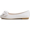 image:imageFeversole Womens Round Toe Cute Bow Trim Ballet FlatsWhite Vegan Leather Twist Bow