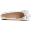 image:imageFeversole Womens Round Toe Cute Bow Trim Ballet FlatsWhite Vegan Leather Twist Bow