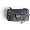 image:imageFEVERSOLE Crossbody Bag Vegan Leather Women Retro Small Saddle Satchel Shoulder Bag Tote With Long Adjustable StrapBlack Solid Vegan Leather With Metal Chain New Buckle