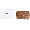 image:imageFEVERSOLE Crossbody Bag Vegan Leather Women Retro Small Saddle Satchel Shoulder Bag Tote With Long Adjustable StrapLarge Camel Quilted Vegan Leather With Metal Chain