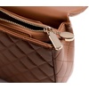 image:imageFEVERSOLE Crossbody Bag Vegan Leather Women Retro Small Saddle Satchel Shoulder Bag Tote With Long Adjustable StrapLarge Camel Quilted Vegan Leather With Metal Chain
