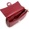 image:imageFEVERSOLE Crossbody Bag Vegan Leather Women Retro Small Saddle Satchel Shoulder Bag Tote With Long Adjustable StrapLarge Red Quilted Vegan Leather With Metal Chain