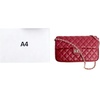 image:imageFEVERSOLE Crossbody Bag Vegan Leather Women Retro Small Saddle Satchel Shoulder Bag Tote With Long Adjustable StrapLarge Red Quilted Vegan Leather With Metal Chain