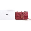 image:imageFEVERSOLE Crossbody Bag Vegan Leather Women Retro Small Saddle Satchel Shoulder Bag Tote With Long Adjustable StrapMedium Red Quilted Vegan Leather With Metal Chain