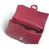 image:imageFEVERSOLE Crossbody Bag Vegan Leather Women Retro Small Saddle Satchel Shoulder Bag Tote With Long Adjustable StrapMedium Red Quilted Vegan Leather With Metal Chain