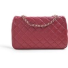 image:imageFEVERSOLE Crossbody Bag Vegan Leather Women Retro Small Saddle Satchel Shoulder Bag Tote With Long Adjustable StrapMedium Red Quilted Vegan Leather With Metal Chain