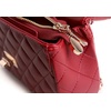 image:imageFEVERSOLE Crossbody Bag Vegan Leather Women Retro Small Saddle Satchel Shoulder Bag Tote With Long Adjustable StrapRed Quilted Vegan Leather With Metal Chain