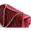 image:imageFEVERSOLE Crossbody Bag Vegan Leather Women Retro Small Saddle Satchel Shoulder Bag Tote With Long Adjustable StrapRed Quilted Vegan Leather With Metal Chain