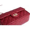 image:imageFEVERSOLE Crossbody Bag Vegan Leather Women Retro Small Saddle Satchel Shoulder Bag Tote With Long Adjustable StrapRed Quilted Vegan Leather With Metal Chain