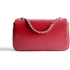 image:imageFEVERSOLE Crossbody Bag Vegan Leather Women Retro Small Saddle Satchel Shoulder Bag Tote With Long Adjustable StrapRed Solid Vegan Leather With Metal Chain New Buckle