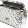 image:imageFEVERSOLE Crossbody Bag Vegan Leather Women Retro Small Saddle Satchel Shoulder Bag Tote With Long Adjustable StrapSilver Quilted Vegan Leather With Metal Chain