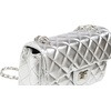 image:imageFEVERSOLE Crossbody Bag Vegan Leather Women Retro Small Saddle Satchel Shoulder Bag Tote With Long Adjustable StrapSilver Quilted Vegan Leather With Metal Chain