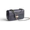 Black Solid Vegan Leather With Metal Chain New Buckle