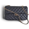 Medium Black Quilted Vegan Leather With Metal Chain