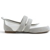 image:imageFEVERSOLE Womens Cushion Padded Mary Jane Flats Double Straps Comfort Casual Soft Fabric Sporty BalletsWhite Fabric Mf Two Straps