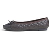 image:imageFEVERSOLE Womens Bow Tie Fashion Dress Slip On Shoes Round Toe Ballet FlatChocolate Quilted Patent Toe Cap