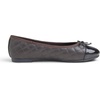 image:imageFEVERSOLE Womens Bow Tie Fashion Dress Slip On Shoes Round Toe Ballet FlatChocolate Quilted Patent Toe Cap