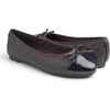 image:imageFEVERSOLE Womens Bow Tie Fashion Dress Slip On Shoes Round Toe Ballet FlatChocolate Quilted Patent Toe Cap