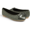 image:imageFEVERSOLE Womens Bow Tie Fashion Dress Slip On Shoes Round Toe Ballet FlatOlive Quilted Patent Toe Cap