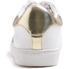 image:imageFEVERSOLE Womens Featured PU Leather Colorful Lace Up SneakerWhite Glitter Metallic Star