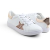 image:imageFEVERSOLE Womens Featured PU Leather Colorful Lace Up SneakerWhite Glitter Rose Metallic Star