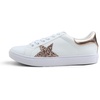 image:imageFEVERSOLE Womens Featured PU Leather Colorful Lace Up SneakerWhite Glitter Rose Metallic Star
