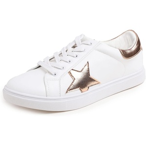 image:imageFEVERSOLE Womens Featured PU Leather Colorful Lace Up SneakerWhite Rose Metallic Star