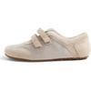 image:imageFEVERSOLE Womens Cushion Padded Mary Jane Shoes Double Straps Comfort Casual Soft Fabric Sporty Slip On FlatsBeige Fabric Mf Two Straps