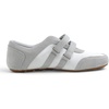 image:imageFEVERSOLE Womens Cushion Padded Mary Jane Shoes Double Straps Comfort Casual Soft Fabric Sporty Slip On FlatsWhite Fabric Mf Two Straps