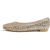 image:imageFEVERSOLE Womens Fashion Pointed Toe Classic Dressy Shiny Comfort Cushioned FlatsGlitter Gold Cushion Upgrade