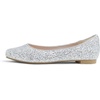 image:imageFEVERSOLE Womens Fashion Pointed Toe Classic Dressy Shiny Comfort Cushioned FlatsGlitter Ice Silver Cushion Upgrade