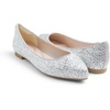 image:imageFEVERSOLE Womens Fashion Pointed Toe Classic Dressy Shiny Comfort Cushioned FlatsGlitter Ice Silver Cushion Upgrade