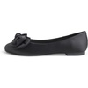 image:imageFEVERSOLE Womens Round Toe Soft Cute Dress Ballet FlatsBlack Satin Twist Bow