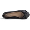 image:imageFEVERSOLE Womens Round Toe Soft Cute Dress Ballet FlatsBlack Satin Twist Bow