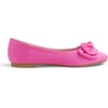 image:imageFEVERSOLE Womens Round Toe Soft Cute Dress Ballet FlatsHot Pink Satin Twist Bow