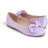 image:imageFEVERSOLE Womens Round Toe Soft Cute Dress Ballet FlatsLilac Satin Twist Bow