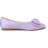 image:imageFEVERSOLE Womens Round Toe Soft Cute Dress Ballet FlatsLilac Satin Twist Bow