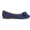 image:imageFEVERSOLE Womens Round Toe Soft Cute Dress Ballet FlatsNavy Satin Twist Bow