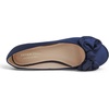 image:imageFEVERSOLE Womens Round Toe Soft Cute Dress Ballet FlatsNavy Satin Twist Bow