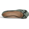 image:imageFEVERSOLE Womens Round Toe Soft Cute Dress Ballet FlatsOlive Satin Twist Bow