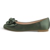 image:imageFEVERSOLE Womens Round Toe Soft Cute Dress Ballet FlatsOlive Satin Twist Bow