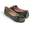 image:imageFEVERSOLE Womens Round Toe Soft Cute Dress Ballet FlatsOlive Satin Twist Bow