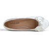 image:imageFEVERSOLE Womens Round Toe Soft Cute Dress Ballet FlatsWhite Satin Twist Bow